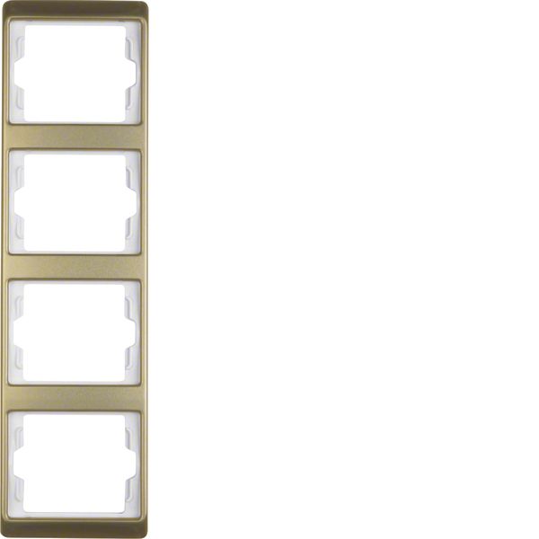 Frame 4gang vertical Arsys gold, metal image 1