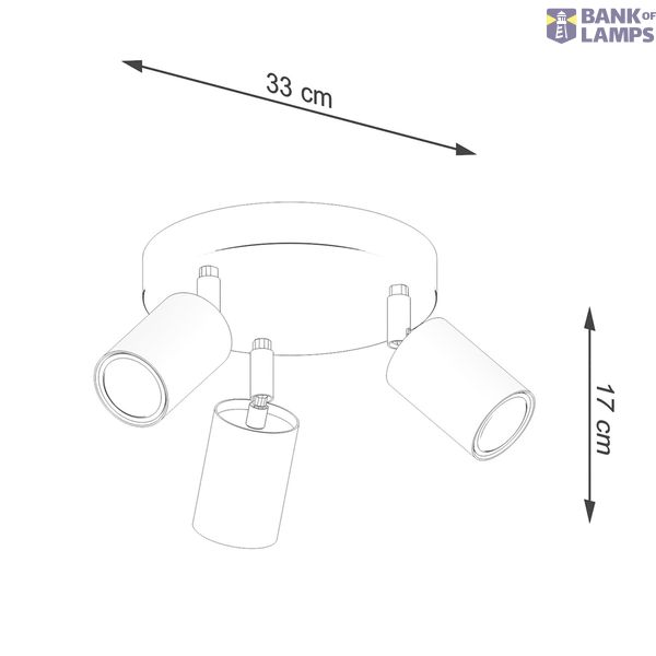 CEILING LAMP VERDO 3P WHITE GU10 3X10W IP20 image 7