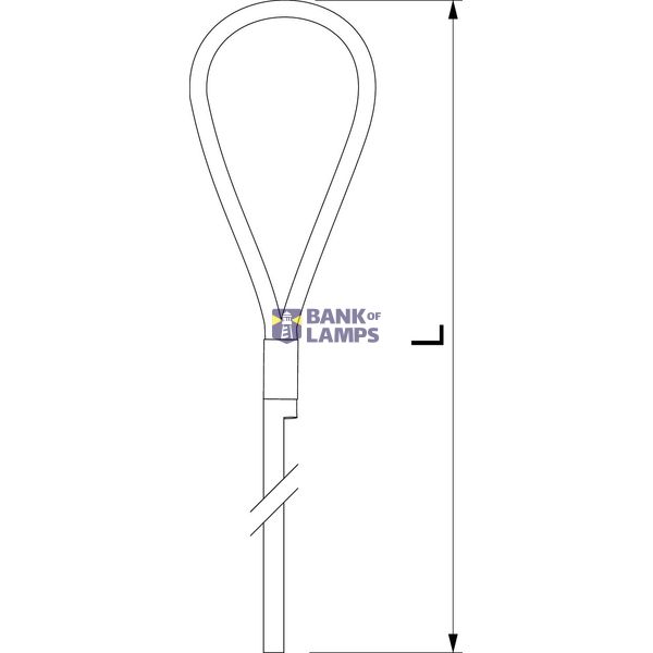 QWT S 2 1M G Suspension wire with loop 2x1000mm image 2