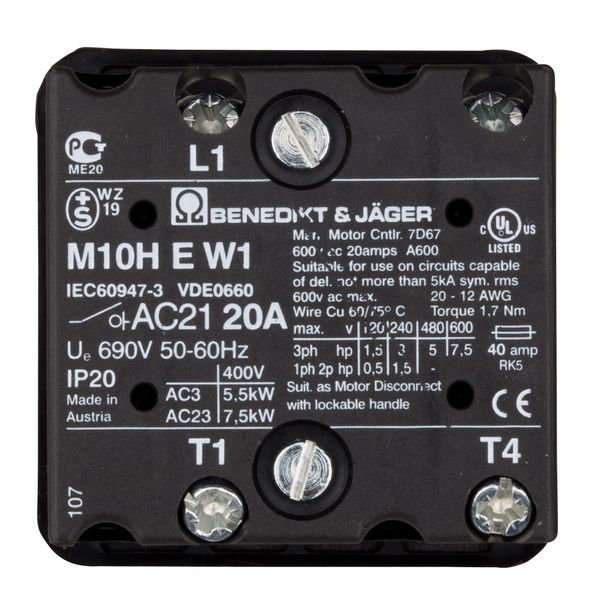 Change over switch w/o zero pos. 1 pole, 20A, 1-2 image 4