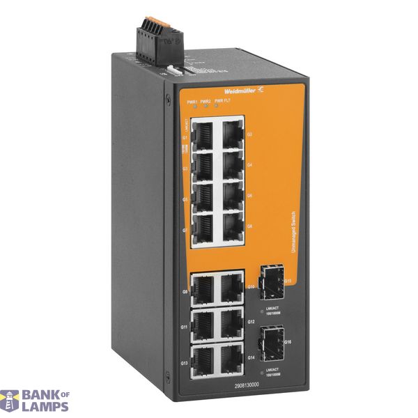 Network switch, unmanaged, Gigabit Ethernet, 14x RJ45, 2x 100/1000Base image 1