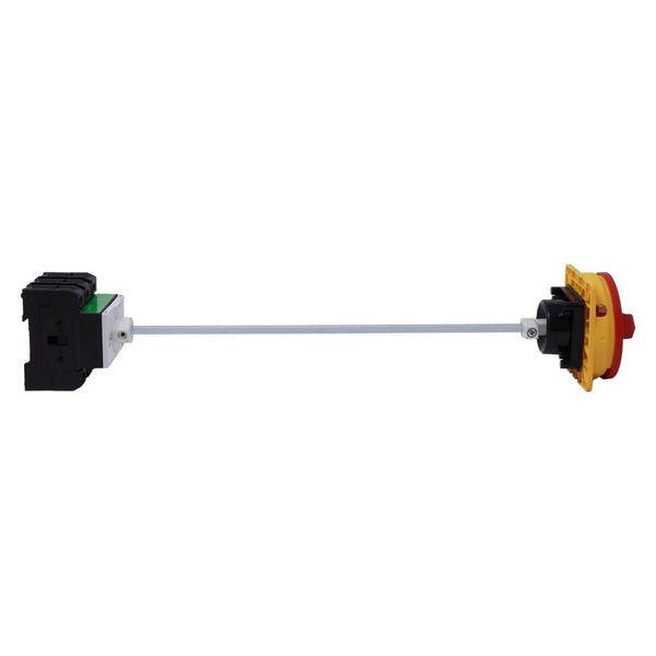 Main switch, P3, 100 A, rear mounting, 3 pole, Emergency switching off function, With red rotary handle and yellow locking ring, Lockable in the 0 (Of image 9