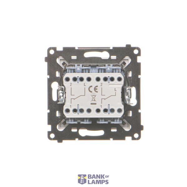 Double intermediate switch without pictogram, (module), Simon 24, IP20, 10AX, graphite mat image 1