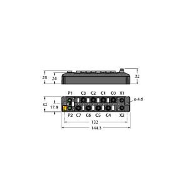 Compact Multiprotocol I/O Module for Ethernet 4 Digital PNP Inputs and 4 Digital PNP Outputs 2 A   TBEN-S1-4DIP-4DOP image 2