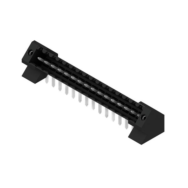 PCB plug-in connector, male header, Flange, THT solder connection, 3.50 mm, Number of poles: 16, 135°, Solder pin length (l): 4.5 mm, tinned, black, Box image 8