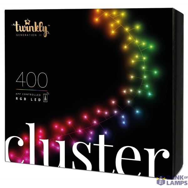 400L 4.3MM  diffuse flat RGB lens light cluster, 6 meter long, Black/Green wire, BT+WiFi, Gen II, IP44, Plug F image 1