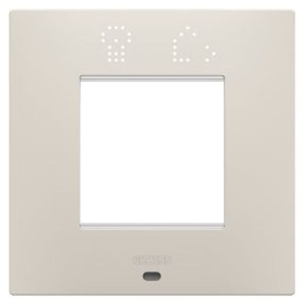 EGO SMART INTERNATIONAL PLATE - IN PAINTED TECHNOPOLYMER - 2 MODULES - NATURAL BEIGE - CHORUSMART image 1