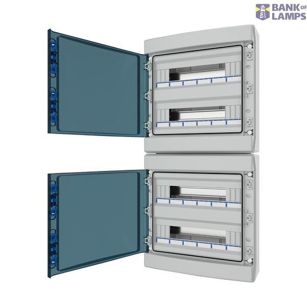 Surface Mounted Board, IP65, IK08, 4-rows 72 modules, with screw termi image 3