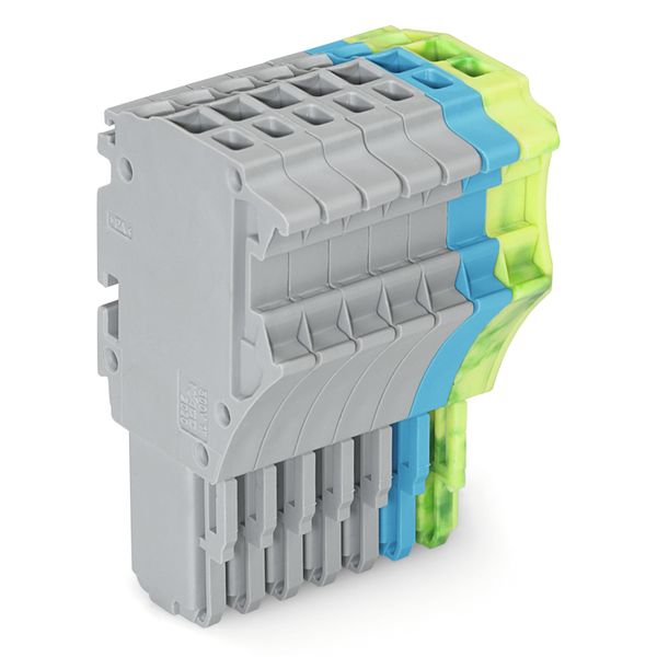 1-conductor female connector Push-in CAGE CLAMP® 1.5 mm² gray/blue/gre image 1