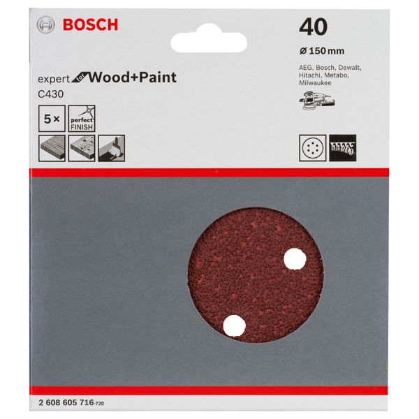 C430 sanding sheet, pack of 5 150 mm, 40 image 2