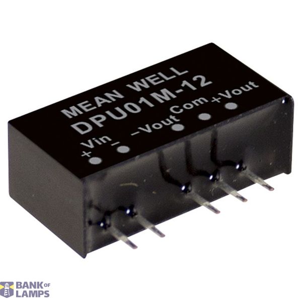DPU01N-15 DC/DC converter 21.6-26.4V:+/-15V 33mA 1W, MEAN WELL image 1