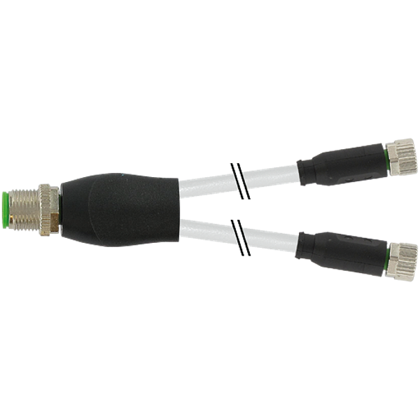 Y-Distributor M12 male / M8 female 0° A-cod. PUR 3x0.34 gy  3.5m image 1