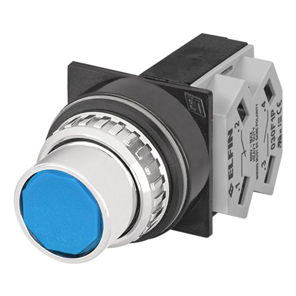 Push-button with full guard, blue, N.O.+N.C. image 1