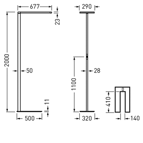 Free-standing luminaires Luceos S Prisms White 107W 15300lm Wide reduced glare UGR19 (W19) IK02 3 SDCM image 1