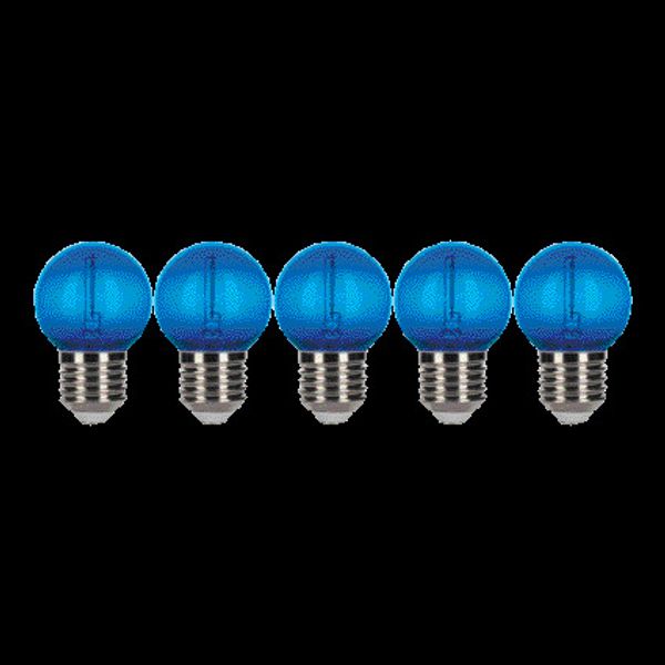 EcoPack 5pcs LED Filament G45 E27 0.6W Blue PC image 4