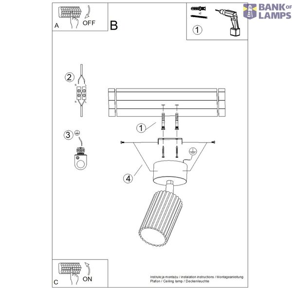 Ceiling lamp KARBON 1 beige image 9