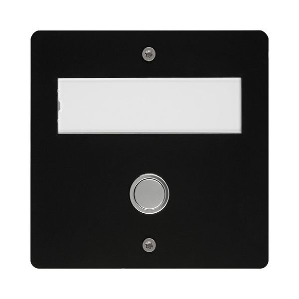 Wireless doorbell plate, surface-mounted, black ETA Wireless Surface-Mounted, black image 1