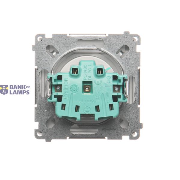 Double two-way switch, (module), 10AX, Screw, satin, metallized image 1