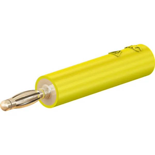 Laboratory adapter, 2 mm plug to 4 mm socket, yellow, CAT II, 24.0115-24 image 1