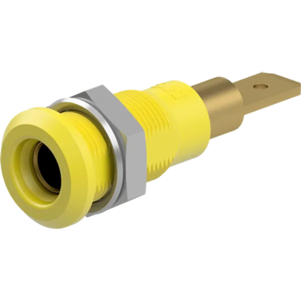 4 mm socket, plug-in connection, mounting Ø 8.1 mm, yellow, 64.3040-24 image 1