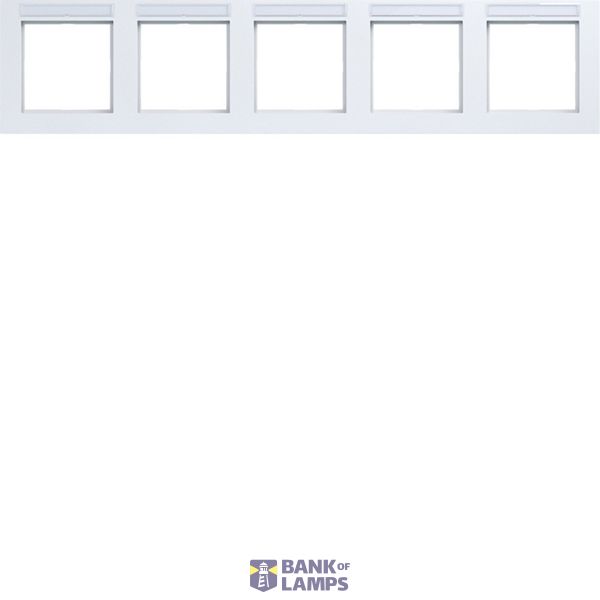 Cover frame 5-way horizontal, text field, A.1, light white matte image 1