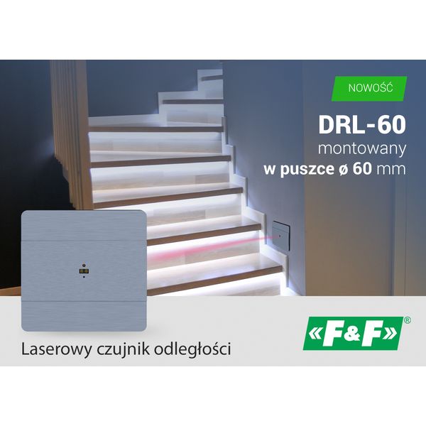 Laser motion sensor, distance DRL-60-12; Color: ALUMINUM; Mounting in a Ã¸ 60 mm box image 4