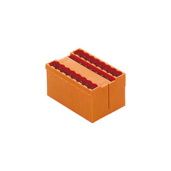 PCB plug-in connector, male header, closed side, THT solder connection, 5.00 mm, Number of poles: 46, 180°, Solder pin length (l): 3.2 mm, tinned, orange, Box image 1
