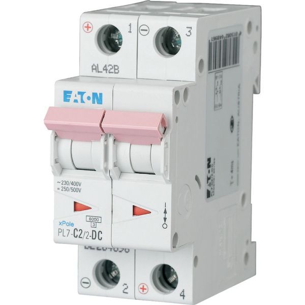PL7-C2/2-DC Miniature circuit breaker (MCB), 2 A, 2p, characteristic: C, DC image 4