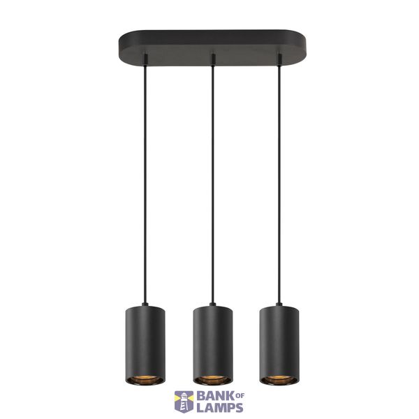 ASTO TUBE, pendant light, GU10, pendant length 250 cm, 3x max. 10 W, black image 1