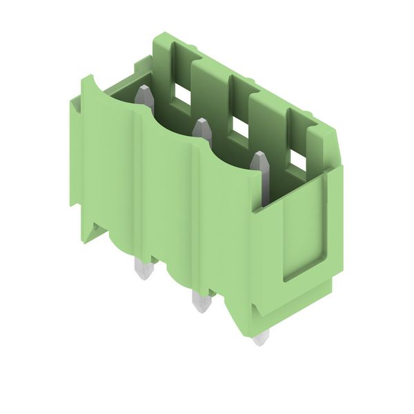 PCB plug-in connector, male header, Dovetails for fixing blocks, THT solder connection, 5.00 mm, Number of poles: 3, 180°, Solder pin length (l): 3.2 mm, tinned, Pale green, Box image 3