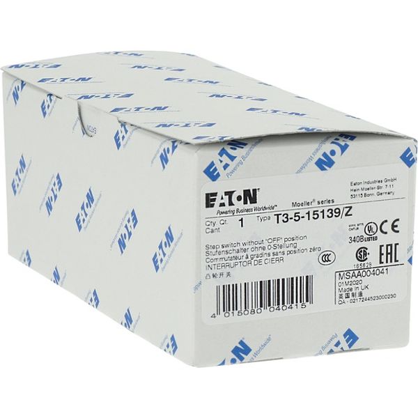 T3-5-15139/Z Step switches, T3, 32 A, rear mounting, 5 contact unit(s), Contacts: 10, 45 °, maintained, Without 0 (Off) position, 1-5, Design number 15139 image 6