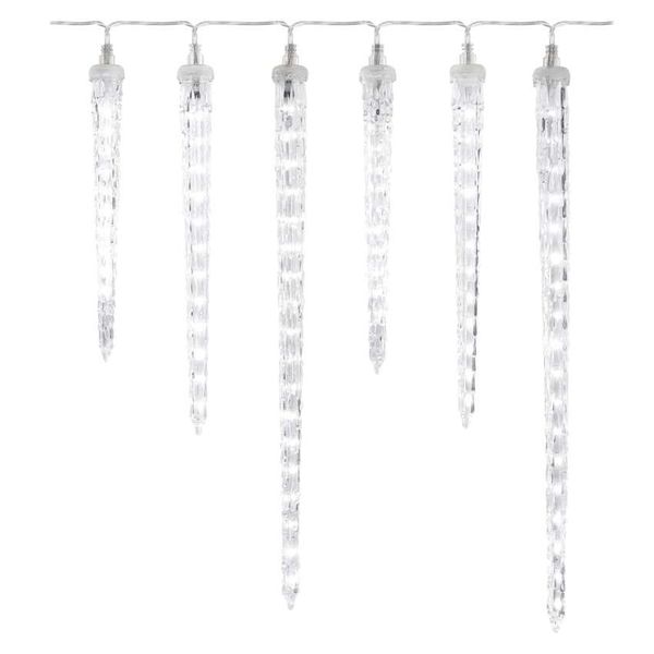 LED Christmas garland – icicles, 6 pcs, 2 m, indoor and outdoor, cool white image 1