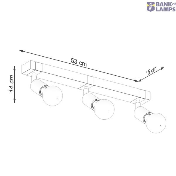 CEILING LAMP ZUCA 3 BLACK E27 3X15W IP20 image 4