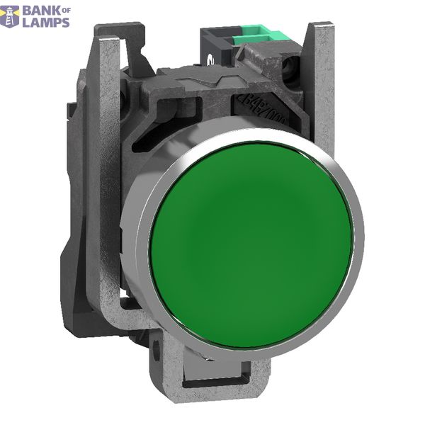 Metal PB green flush 1 NO Push-in image 2