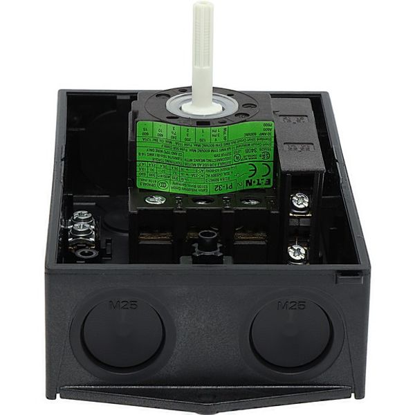 P1-32/I2-SI/HI11-SW Safety switch, P1, 32 A, 3 pole, 1 N/O, 1 N/C, STOP function, With black rotary handle and locking ring, Lockable in position 0 with cover interlock, image 6