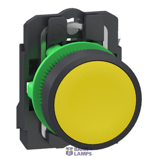 Plastic PB yellow flush 1 NO Push-in image 1