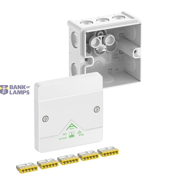 Junction box, Type of protection IP66, max. 2,5², Impact strength IK07, Protection class II, Ui 450V AC, Ui 450V DC, DLG, VDE, Halogen free image 1