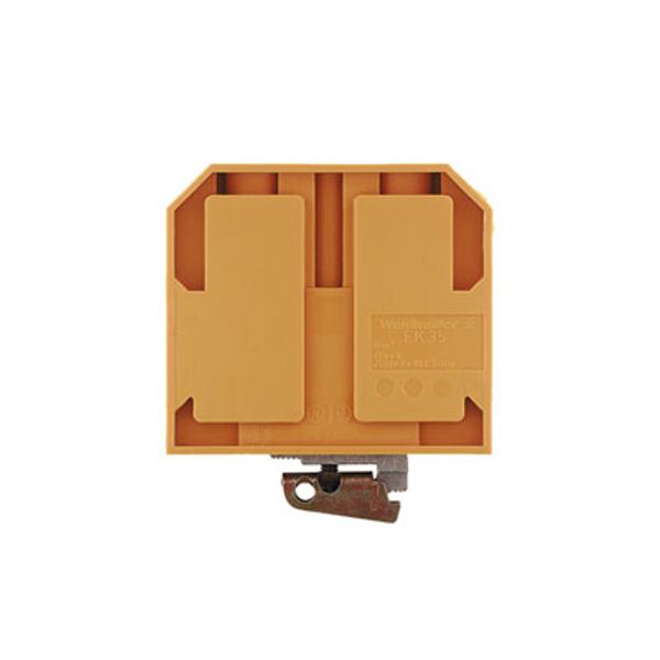 PE terminal, Screw connection, yellow, green, 35 mm², 800 V, Number of connections: 2, Number of levels: 1, TS 32, V-2, PA 66 image 1