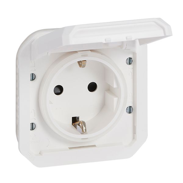 PLEXO GERMAN STANDARD SOCKET OUTLET WITH SCREW TERMINALS - WHITE - MECHANISM image 2