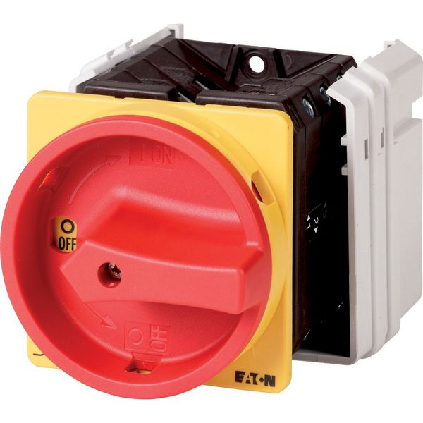 T5-4-8344/EA/SVB Main switch, T5, 100 A, flush mounting, 4 contact unit(s), 8-pole, Emergency switching off function, With red rotary handle and yellow locking ring, L image 4