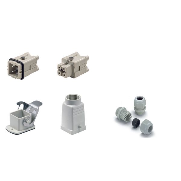 RockStar® HDC kits-Heavy-duty connectors, Kit, HA, Size: 1, Poles: 3, Screw connection, 400 V, 16 A, Plastic, PG 11 image 1