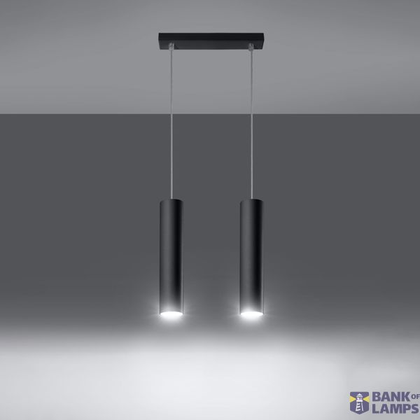 HANGING LAMP LAGOS 2 BLACK GU10 2X40W IP20 image 2