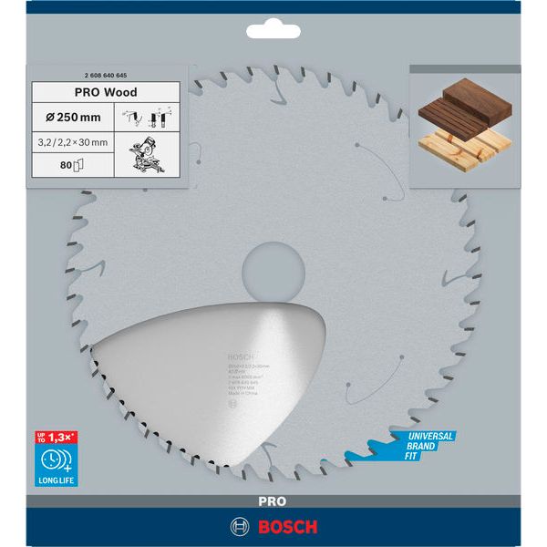 Optiline Wood circular saw blade 250 x 30 x 3,2 mm, 80 image 2