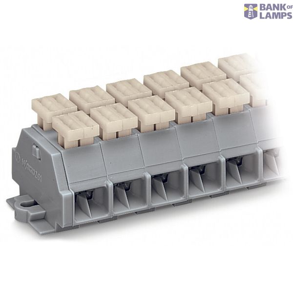 4-conductor terminal strip on both sides with push-buttons with fixing image 2