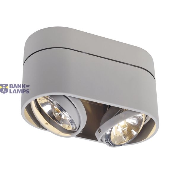 KARDAMOD SURFACE ROUND QRB DOUBLE ceiling light, round, silver-grey, max. 2x50W image 1
