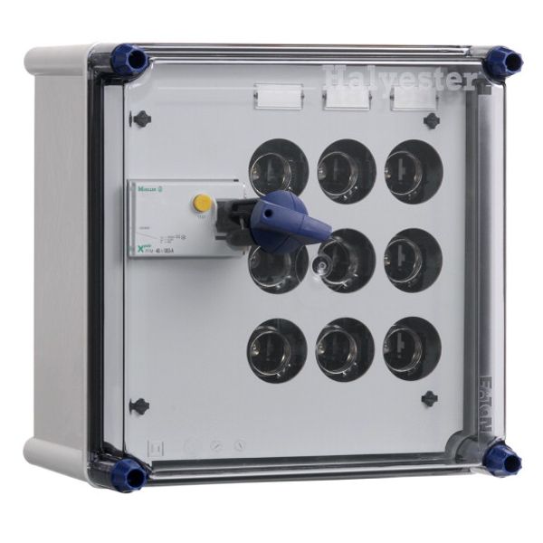 Power enclosure RCCB 40A 30mA + 3x25A+busbar image 1