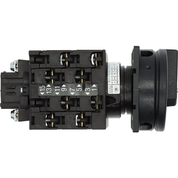 T3-4-15682/EA/SVB-SW Main switch, T3, 32 A, flush mounting, 4 contact unit(s), 6 pole, 1 N/O, 1 N/C, STOP function, With black rotary handle and locking ring, Lockable in image 9