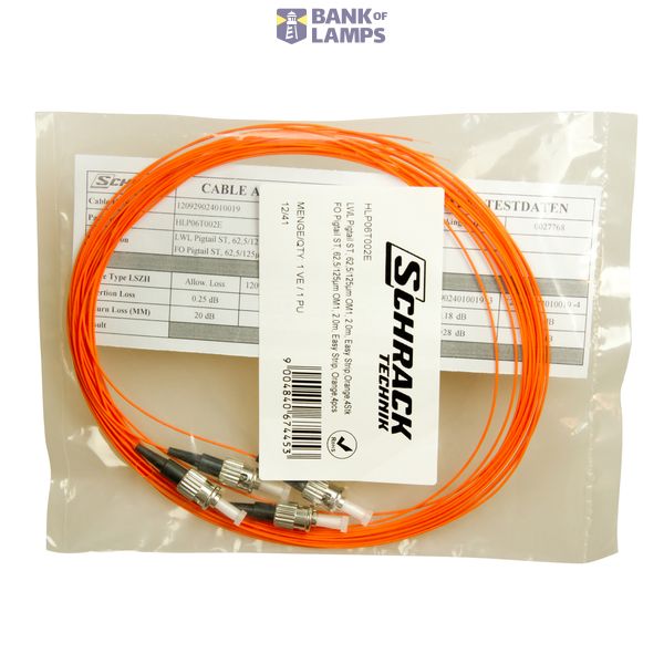 FO Pigtail ST, 62,5/125æm OM1, 2.0m, Easy Strip, orange,4pcs image 3