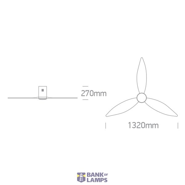 DARK WOOD BLACK CEILING FAN 25W LED 22W CCTV IP20 230V image 2