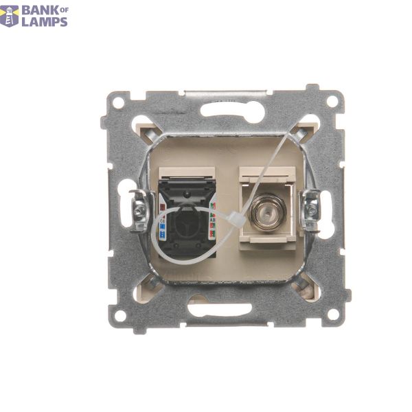 IP44 single socket outlets with Schuko earthing, with frame seal - transparent flap, module, 16A, quick connection, graphite mat image 1